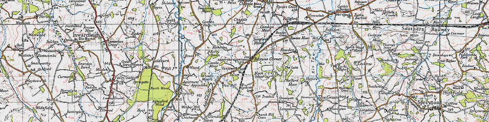 Old map of Appledore Hill in 1946