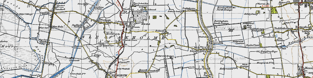Old map of Beltoft in 1947