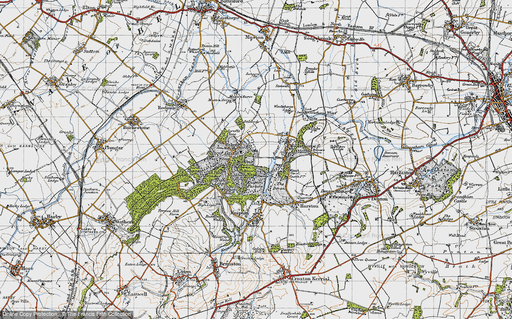 Old Map of Historic Map covering Blackberry Hill in 1946