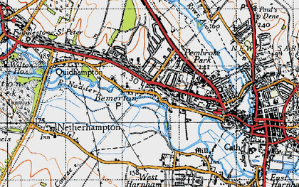 Old map of Bemerton in 1940