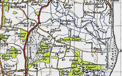 Old map of Boathouse Covert in 1946