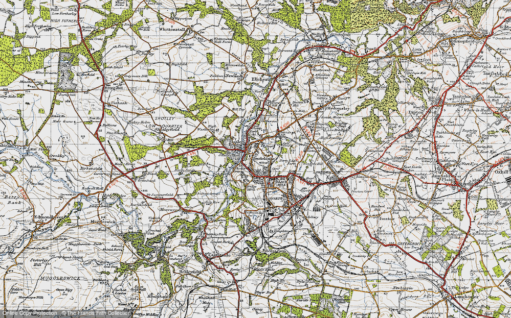 Old Map of Benfieldside, 1947 in 1947