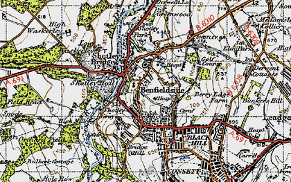 Old map of Benfieldside in 1947