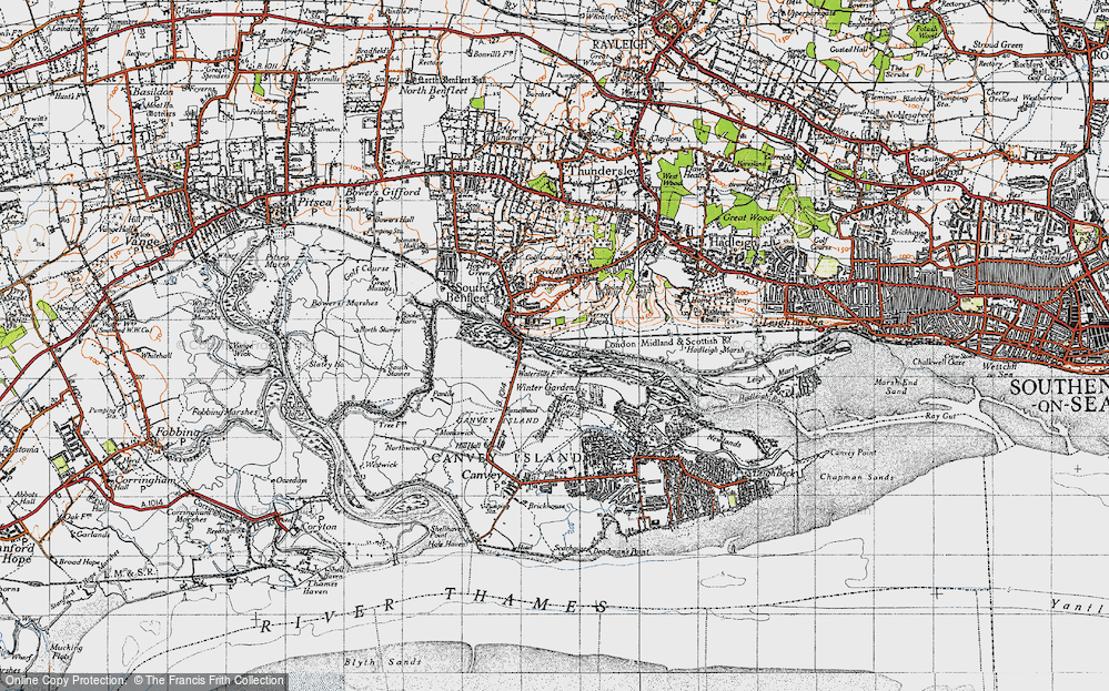 Old Map of Benfleet Creek, 1946 in 1946