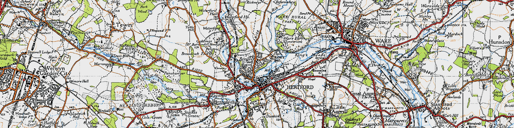 Old map of Bengeo in 1946