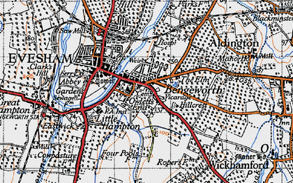 Old map of Bengeworth in 1946