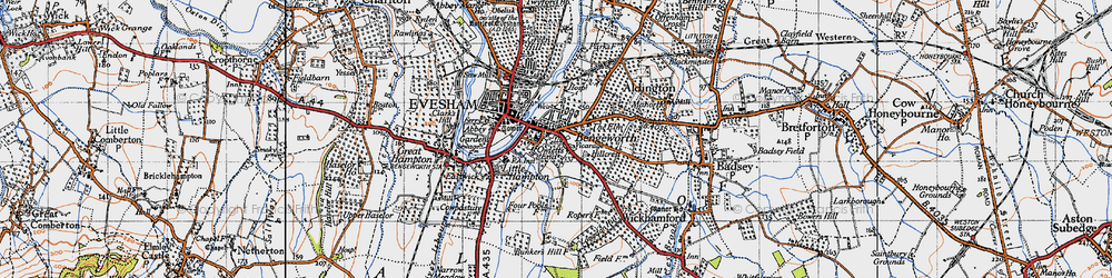 Old map of Bengeworth in 1946