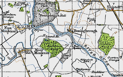 Old map of Beningbrough in 1947