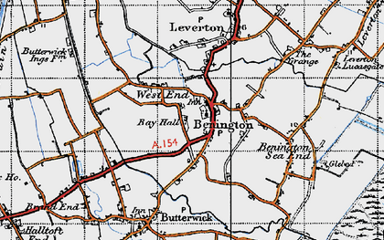 Old map of Benington in 1946