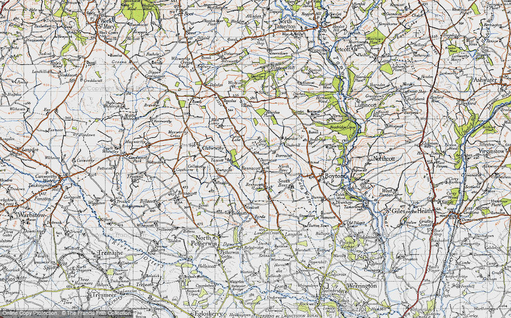 Old Map of Bennacott, 1946 in 1946