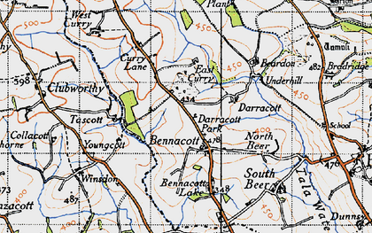Old map of Bennacott in 1946