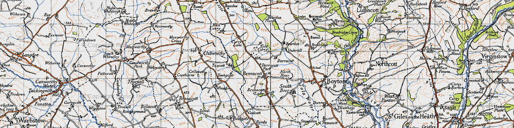 Old map of Bennacott in 1946