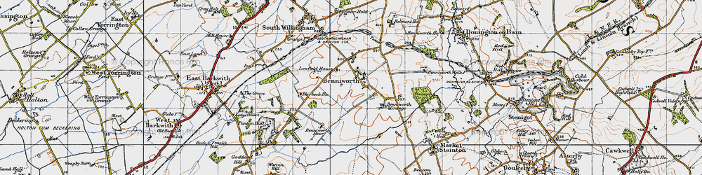Old map of Benniworth in 1946