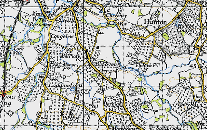Old map of Benover in 1940