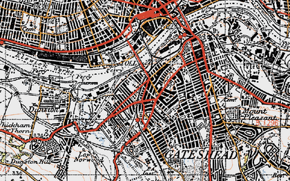 Old map of Bensham in 1947