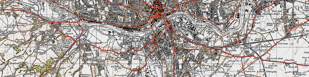 Old map of Bensham in 1947