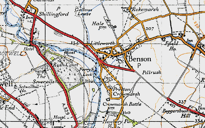 Old map of Benson in 1947