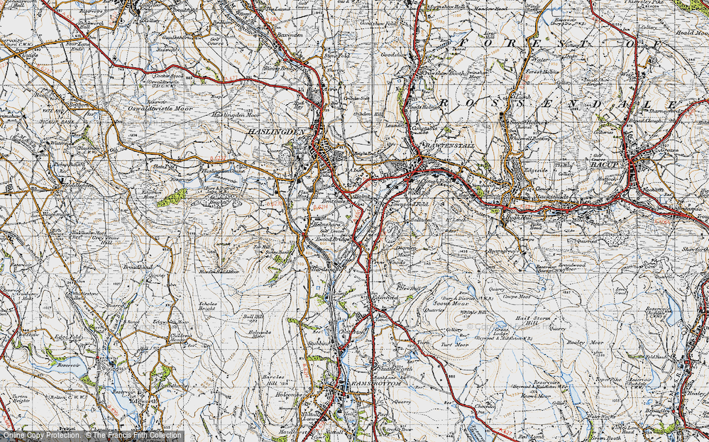 Old Map of Bent Gate, 1947 in 1947