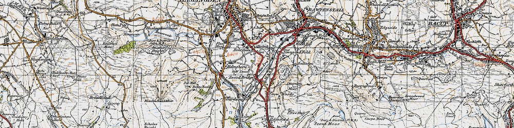 Old map of Bent Gate in 1947