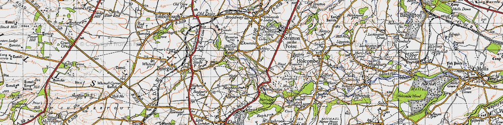 Old map of Benter in 1946