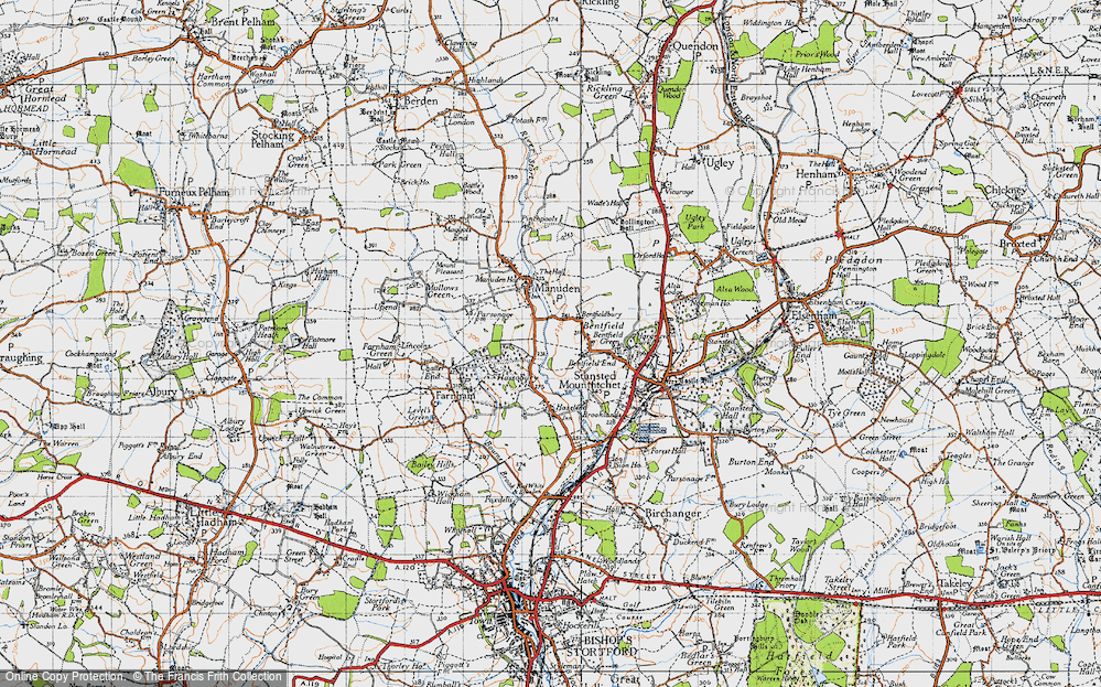 Old Map of Bentfield Bury, 1946 in 1946