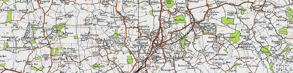 Old map of Bentfield Green in 1946