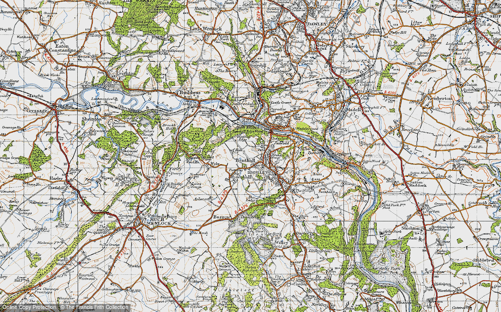 Old Map of Benthall, 1947 in 1947