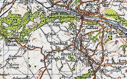 Old map of Benthall in 1947