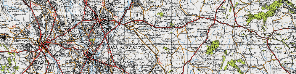 Old map of Bentilee in 1946
