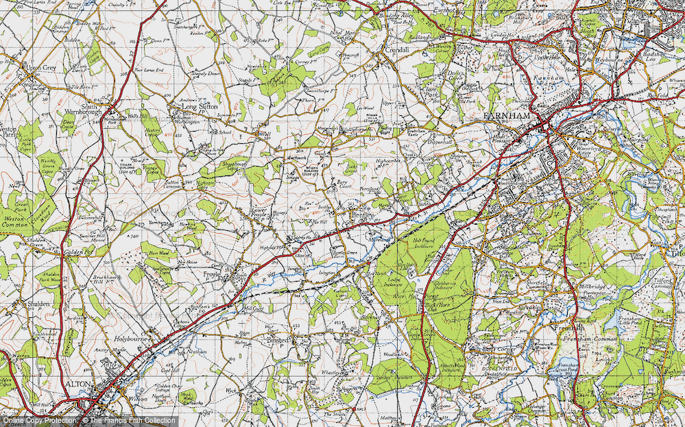 Old Map of Bentley, 1940 in 1940