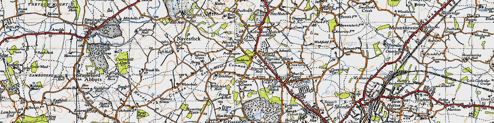 Old map of Ashwells in 1946