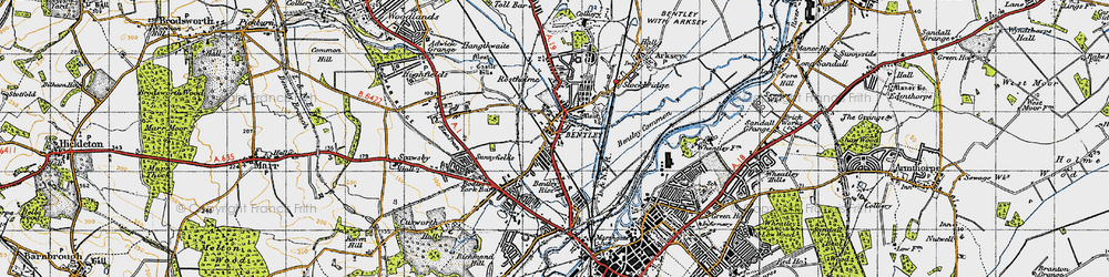 Old map of Bentley in 1947