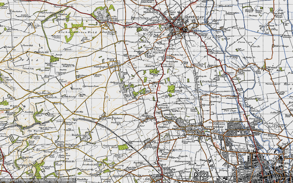 Old Map of Bentley, 1947 in 1947