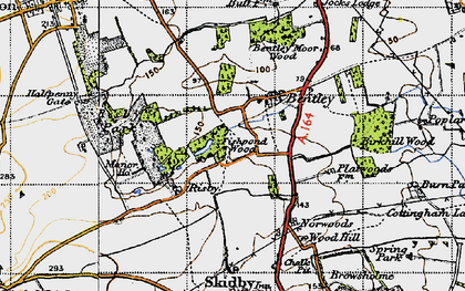 Old map of Birkhill Wood in 1947
