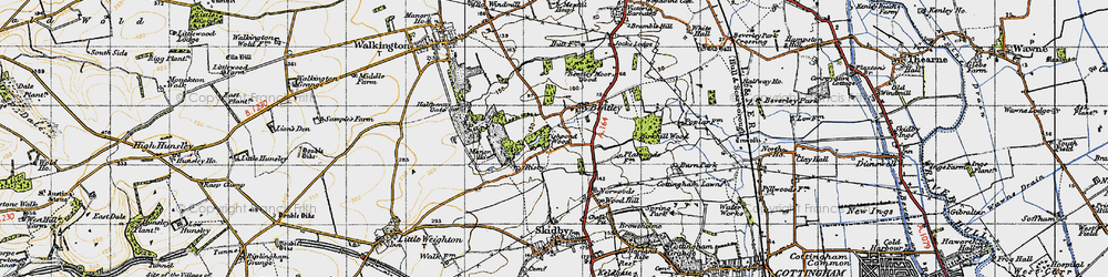 Old map of Birkhill Wood in 1947