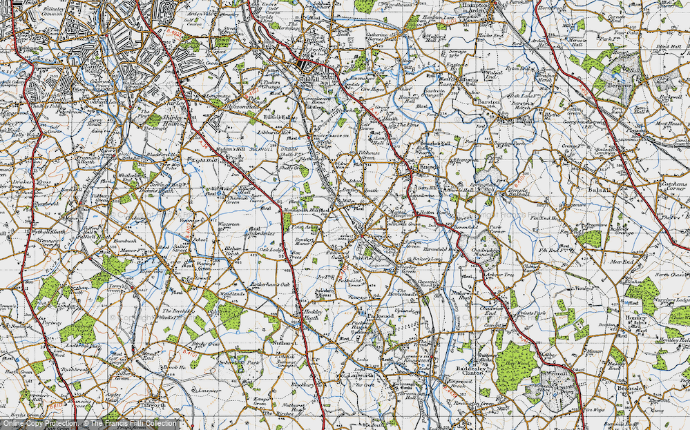 Old Map of Bentley Heath, 1947 in 1947