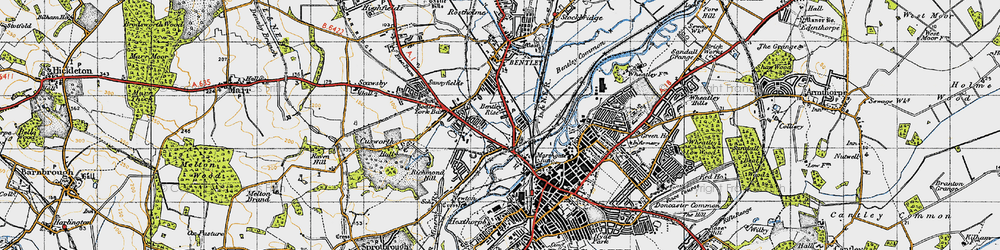 Old map of Bentley Rise in 1947