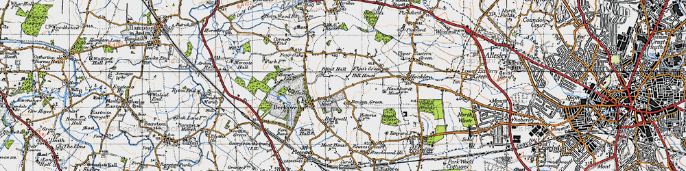 Old map of Benton Green in 1947
