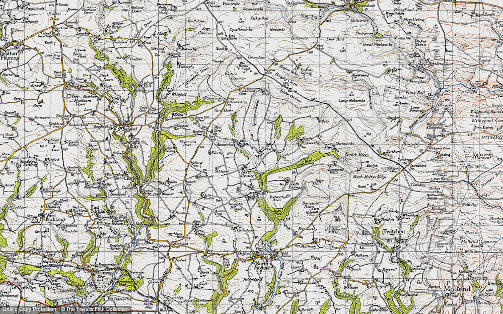 Old Map of Historic Map covering West Yarde in 1946