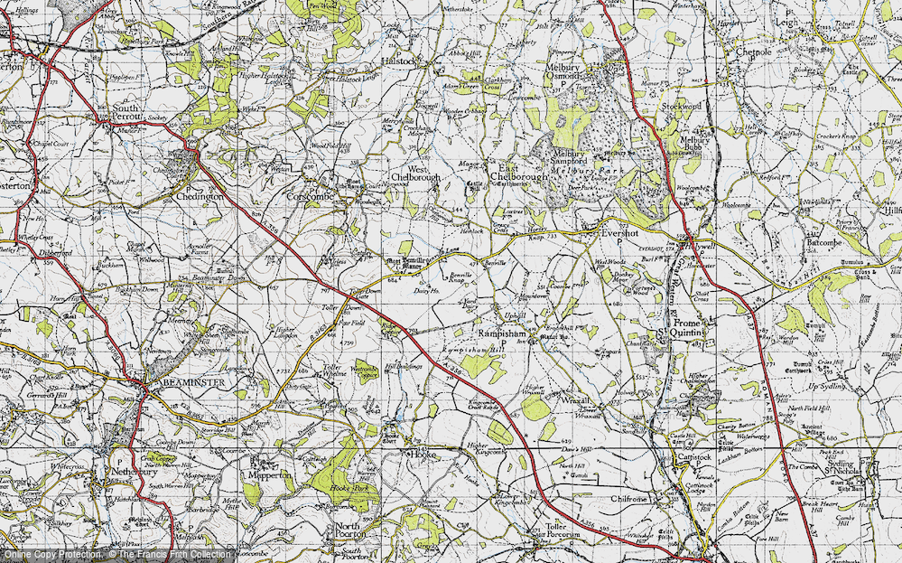 Old Map of Benville, 1945 in 1945