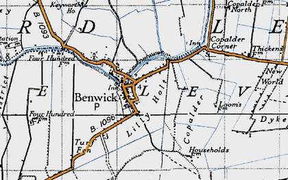 Old map of Benwick Mere in 1946