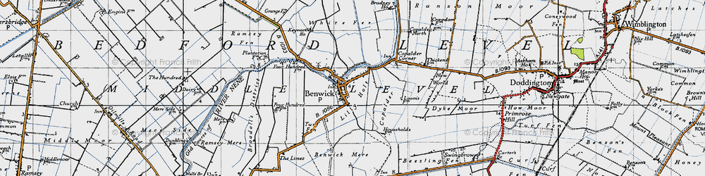 Old map of Benwick Mere in 1946