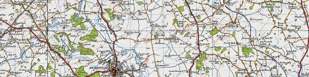 Old map of Beoley in 1947
