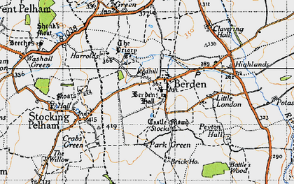 Old map of Berden Hall in 1946