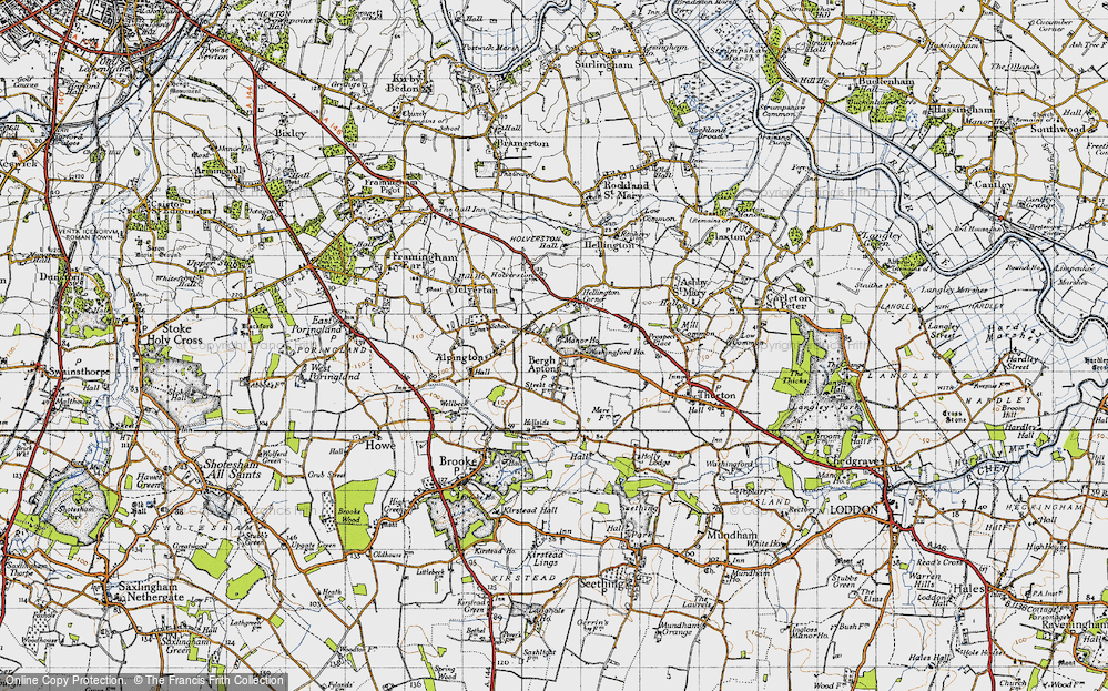 Old Map of Bergh Apton, 1946 in 1946