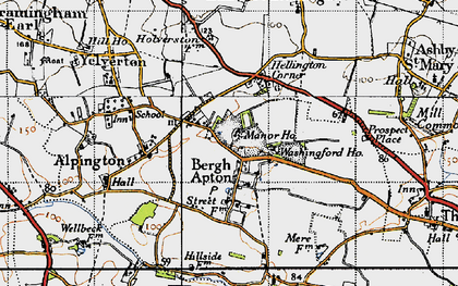 Old map of Bergh Apton in 1946