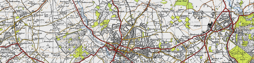 Old map of Bernards Heath in 1946