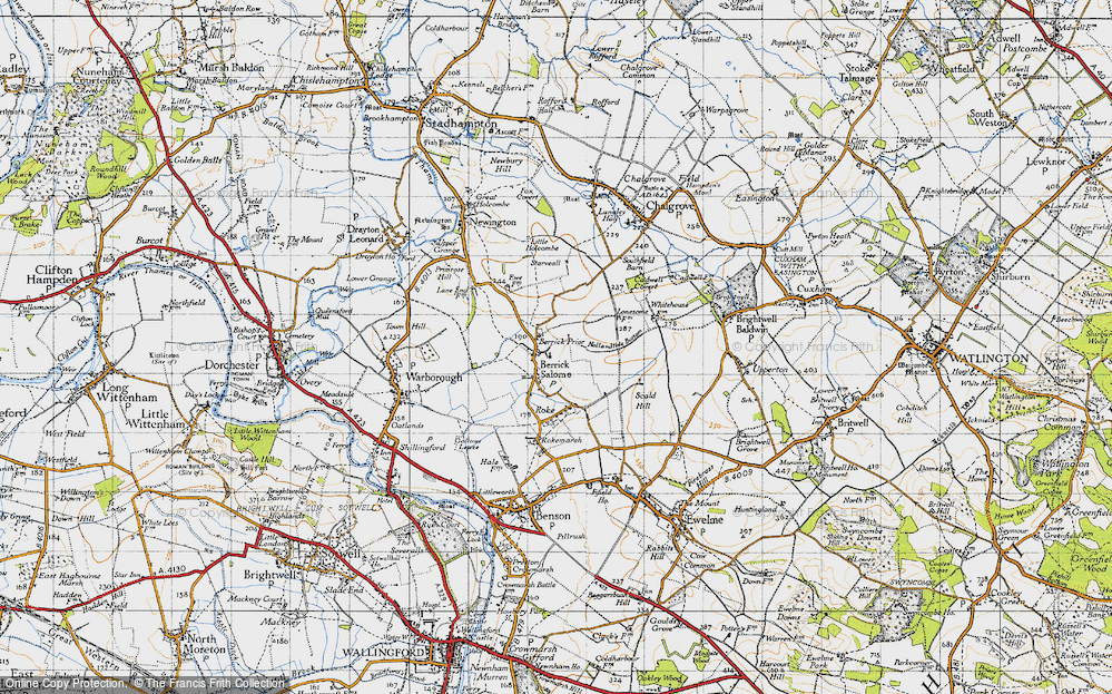 Old Map of Historic Map covering Berrick Prior in 1947