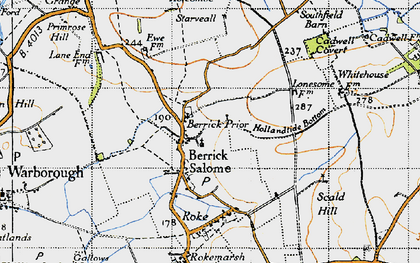 Old map of Berrick Salome in 1947