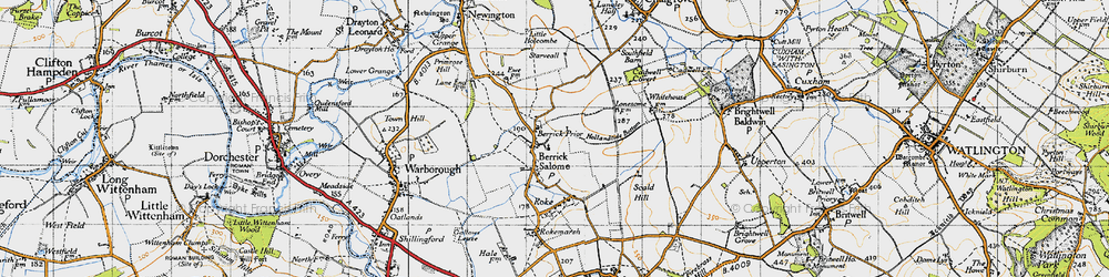 Old map of Berrick Prior in 1947